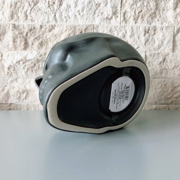 🎃 Black skull ceramic candle holder Halloween decor - Picture 7 of 9